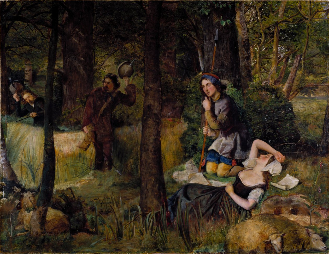 Scen ur "Som du vill" av William Shakespeare av Walter Howell Deverell