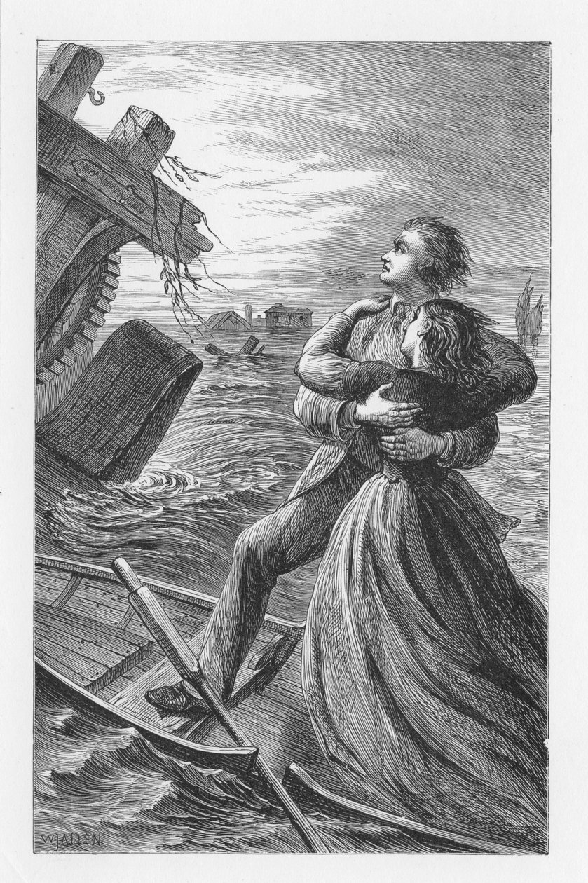 Scen från The Mill on the Floss av George Eliot, c1880 av Walter James Allen
