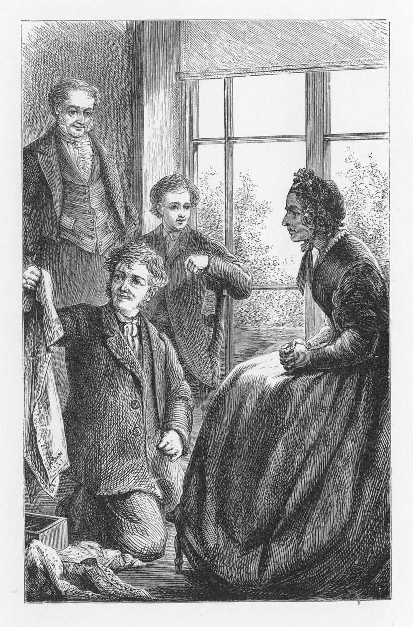Scen från The Mill on the Floss av George Eliot, c1880 av Walter James Allen