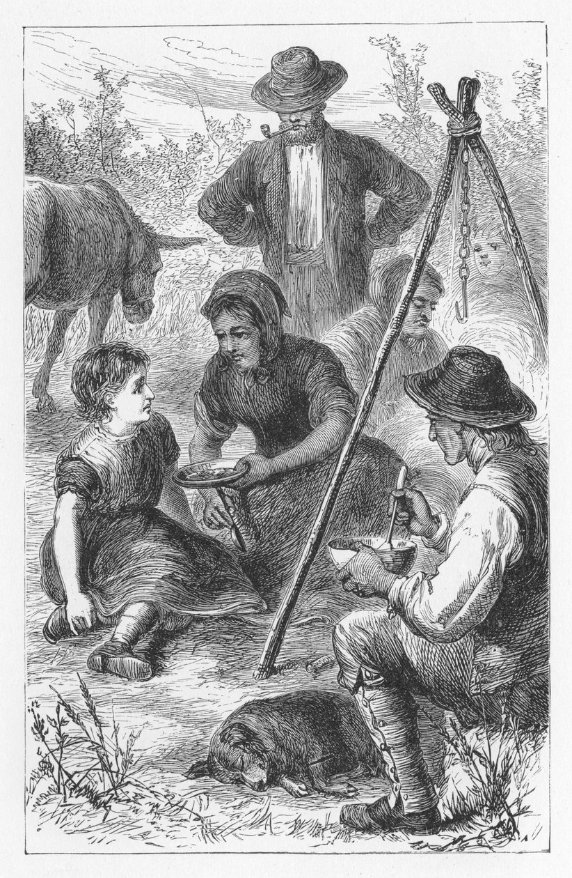Scen från The Mill on the Floss av George Eliot, c1880 av Walter James Allen