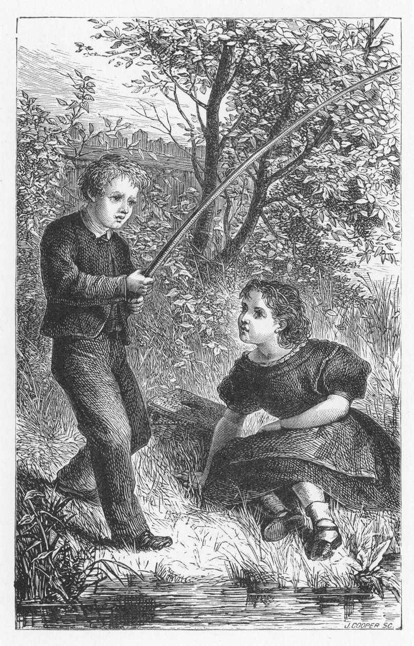 Scen från The Mill on the Floss av George Eliot, c1880 av Walter James Allen