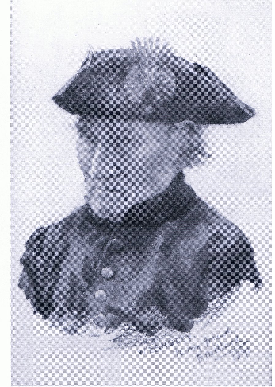 En Chelsea-pensionär, från tidningen eller bokkällan okänd (färg litho) av Walter Langley