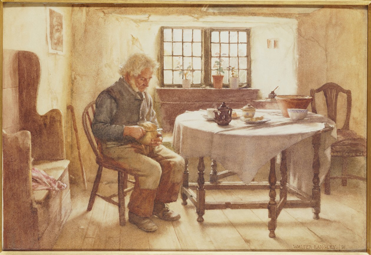 En fattig mans måltid, 1891 av Walter Langley