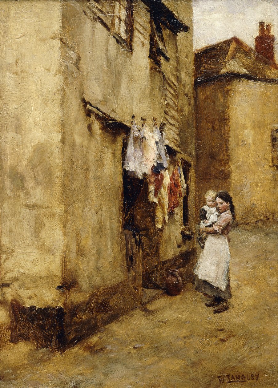 En gata i Newlyn, av Walter Langley
