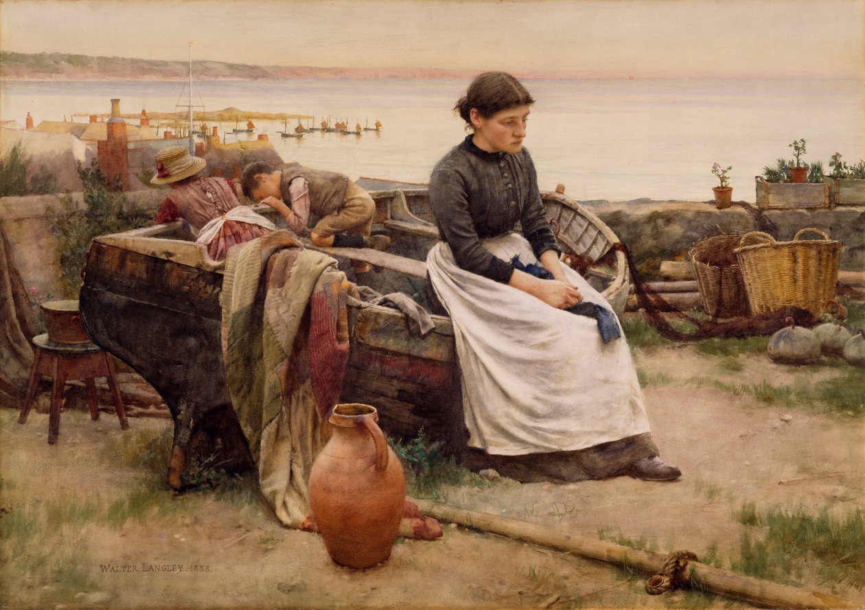 "Men åh för beröringen av en försvunnen hand", 1888 av Walter Langley