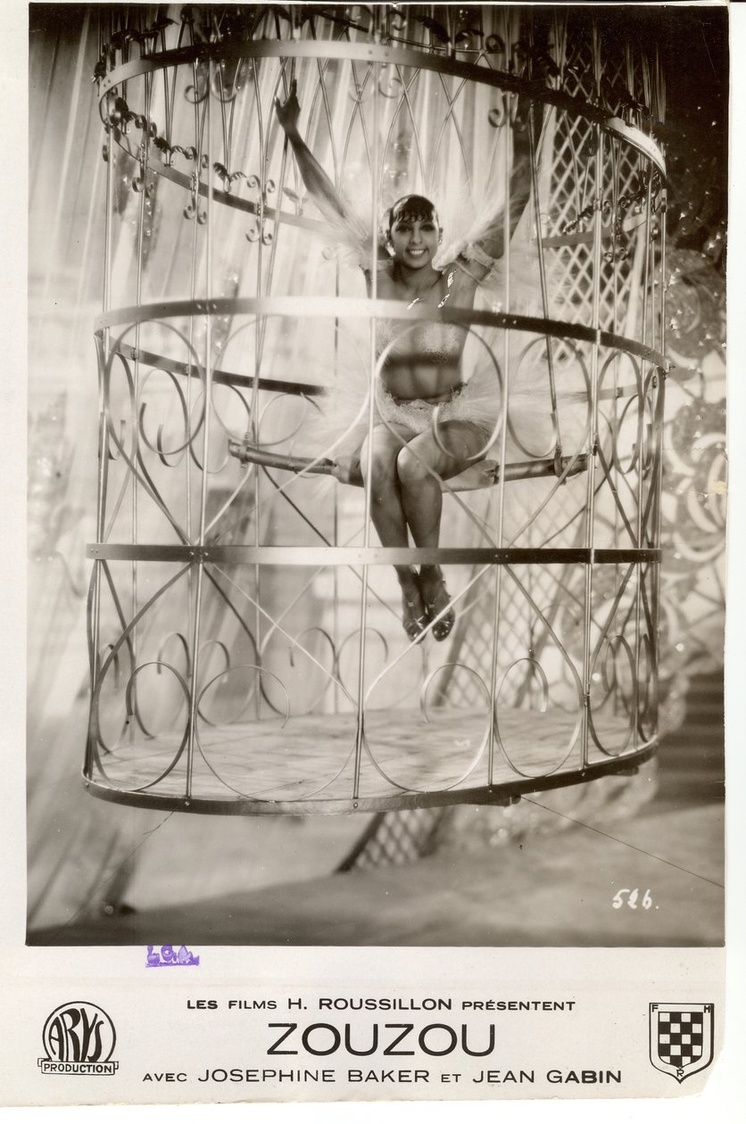 Filmaffisch som visar Josephine Baker i Zouzou av Walter Limot