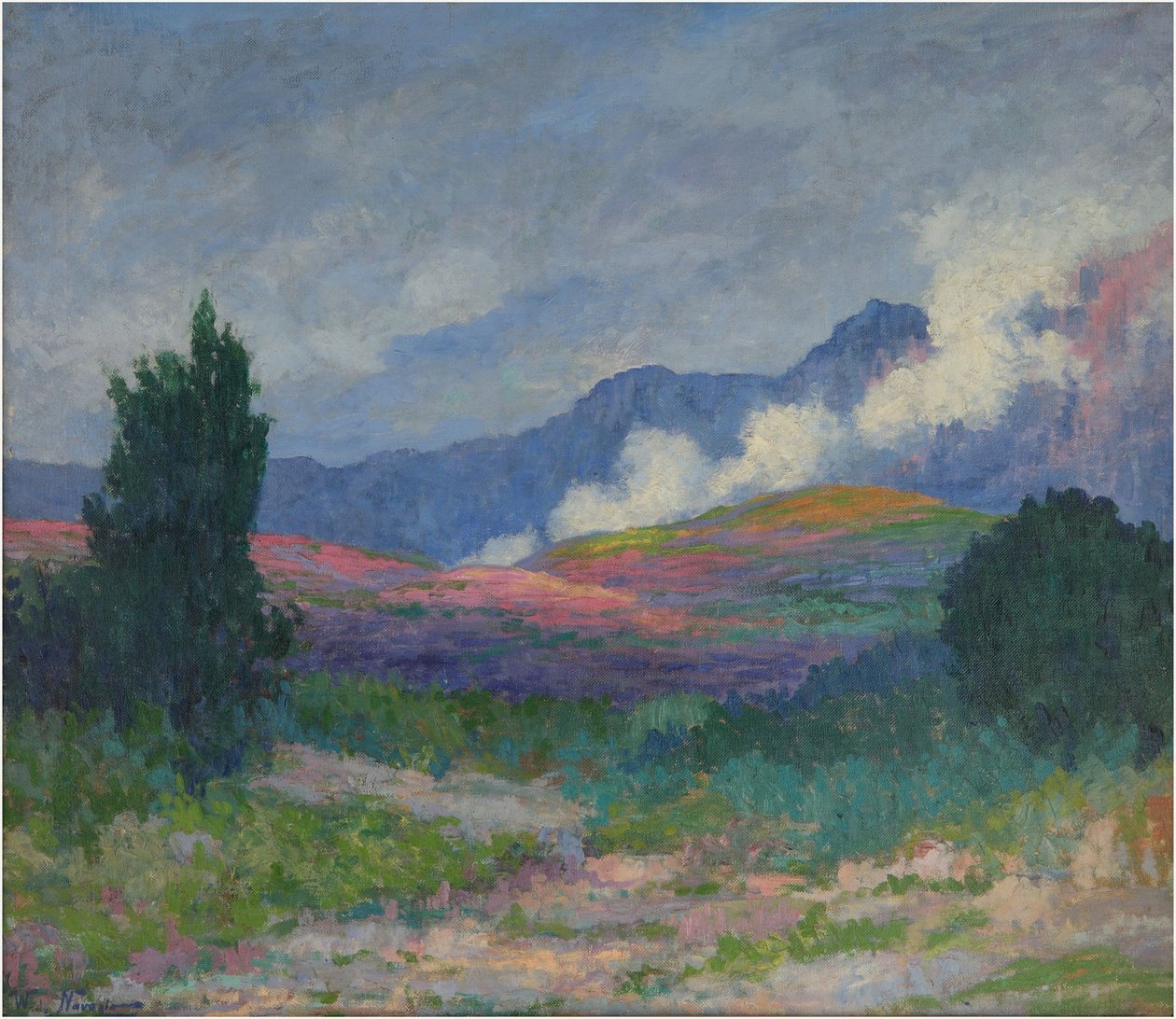Moln i en bergskedja, ca 1915 (olja på duk) av Walter Navazio de