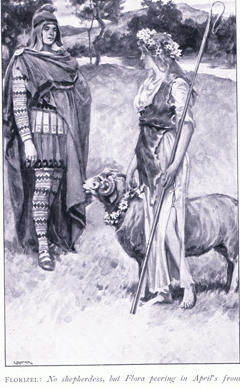 Florizel: Ingen herdinna, men Flora tittar fram i aprils front, 1900-talet av Walter Paget