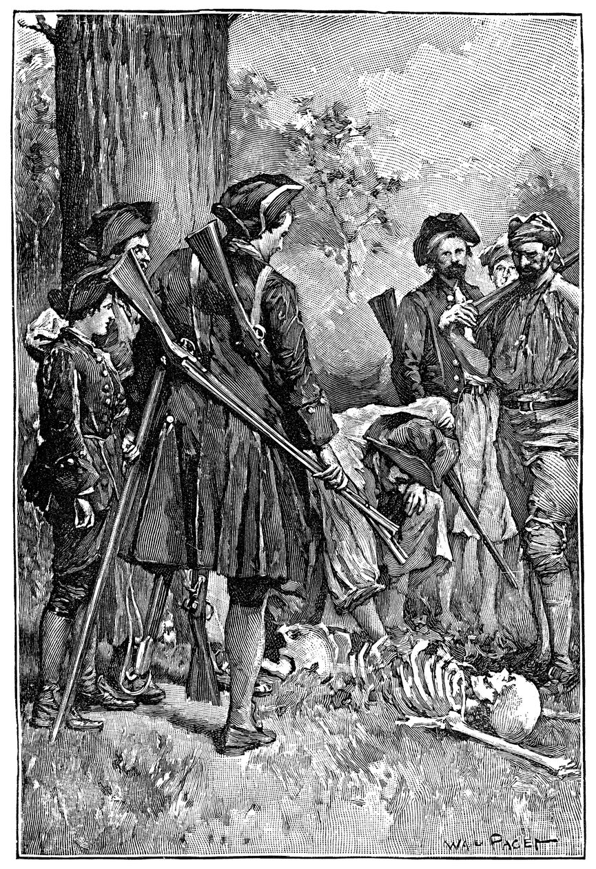Illustration av Walter Paget (1863-1935) till romanen "Treasure Island"" av Robert Louis Stevenson (1850-1894) 1900 av Walter Paget