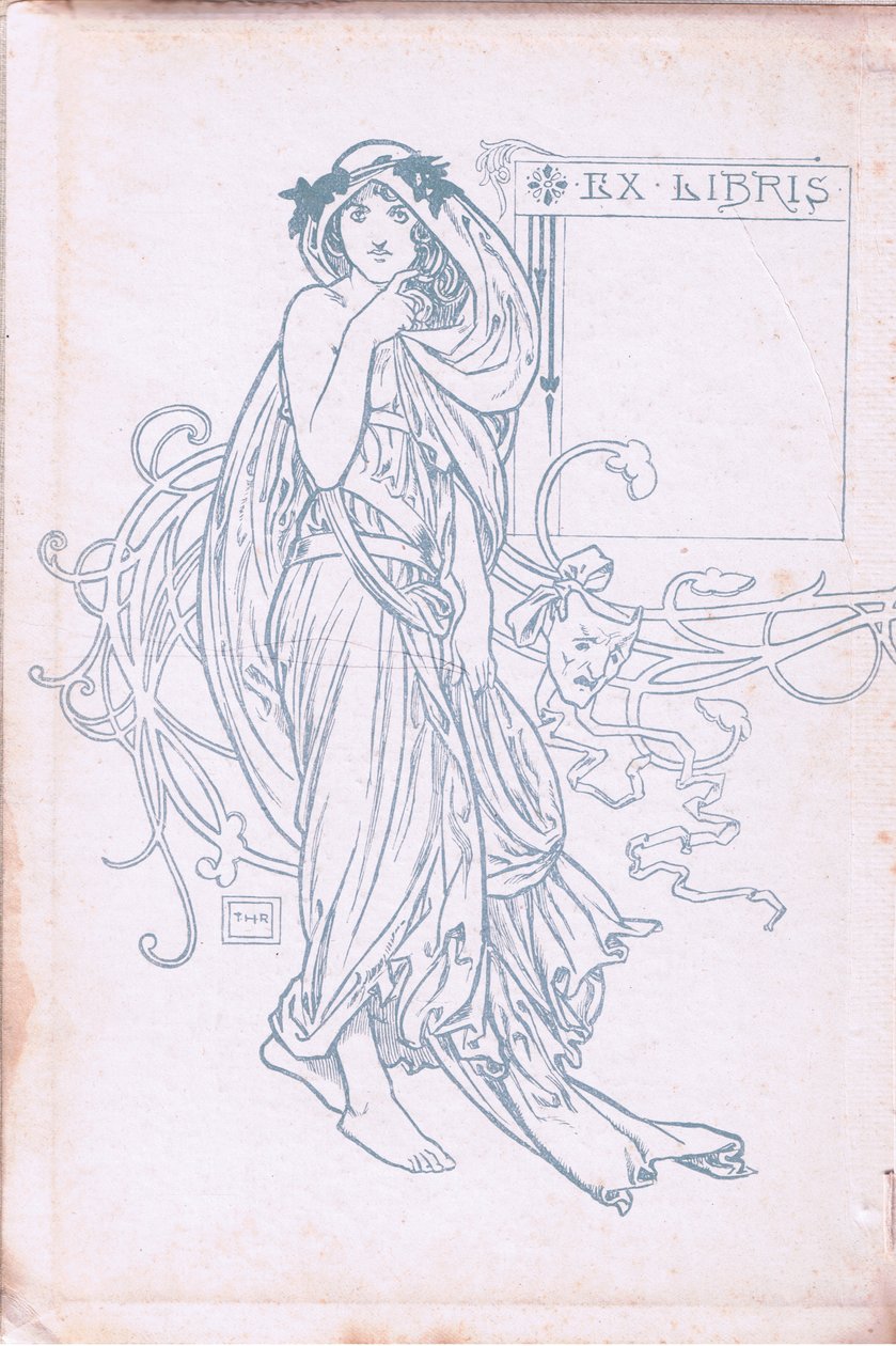 Invändigt omslagsdesign (grönt och vitt), 1900-tal av Walter Paget