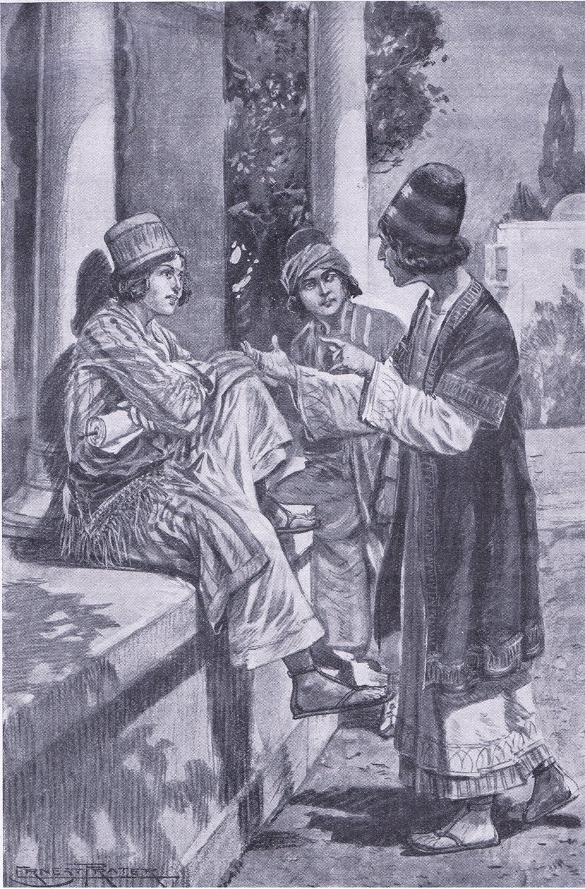 Tre kamraters löfte, illustration från My Magazine av Walter Paget