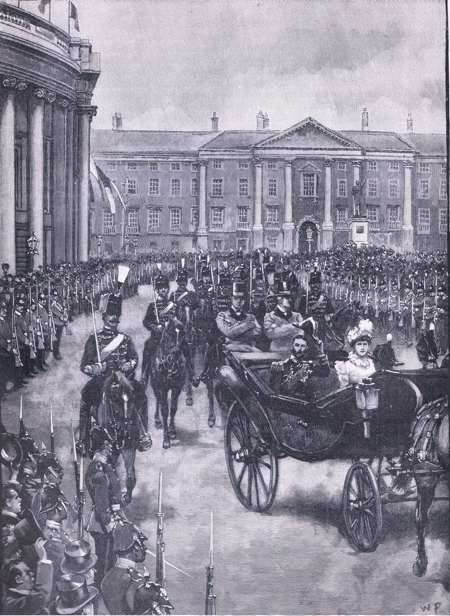 Besöket av hertigen och hertiginnan av York i Dublin, illustration från Cassells History of England, 1900-talet av Walter Paget