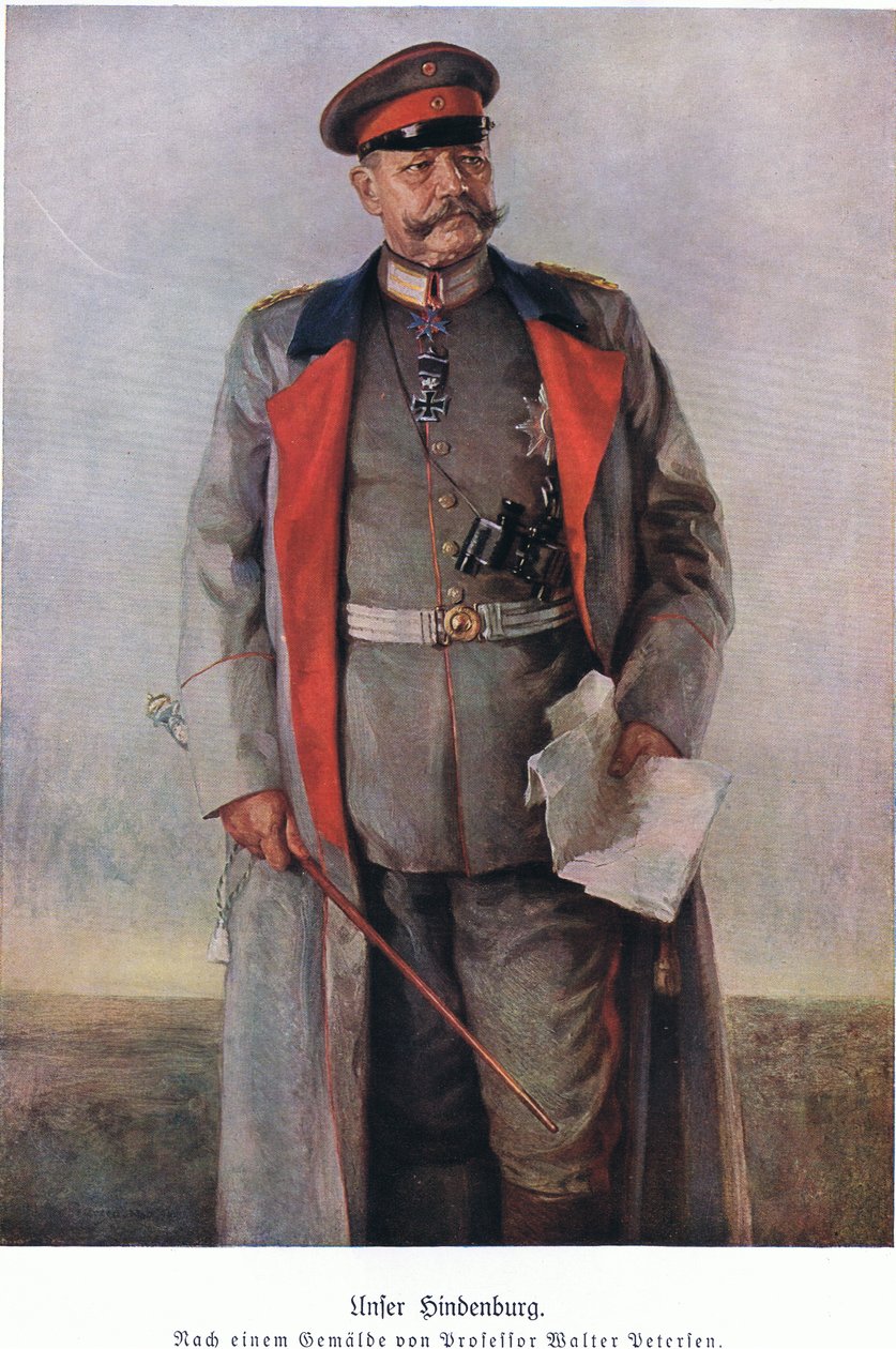 Hindenburg, från Hindenburg utgiven av Daterlandijrcher Derlag & H Weller Berlin av Walter Petersen