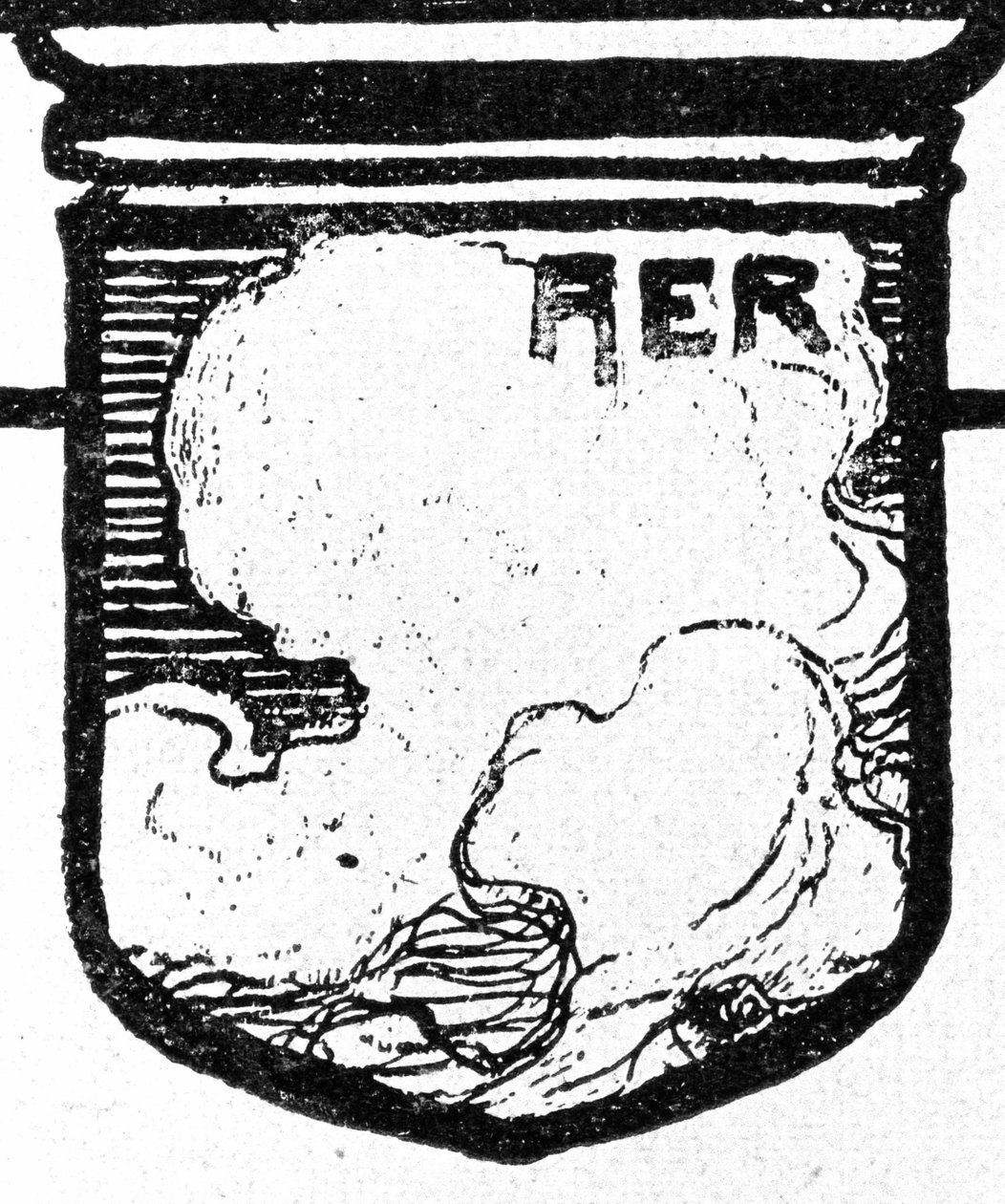 De fyra elementen. Luft. Walther PTTners Xylografi av Walter Puttner