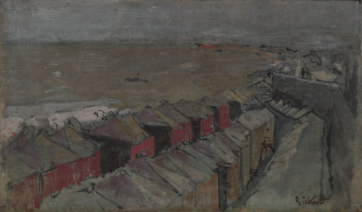 Badhyddor, Dieppe, ca 1890 (olja på panel) av Walter Richard Sickert