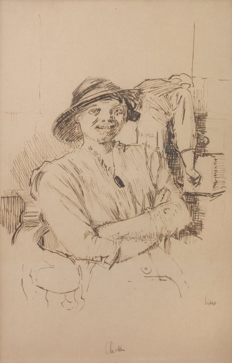 Chicken, ca 1914 (Blyerts, penna och sepiabläck på papper) av Walter Richard Sickert