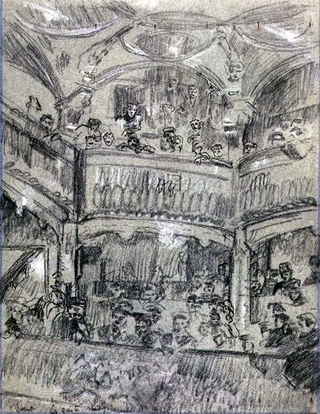 La Gaite Montparnasse, ca 1907 (krita på papper) av Walter Richard Sickert