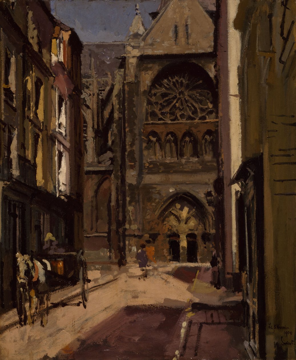 Rue Pecquet, Dieppe, Frankrike, 1900 Walter Richard Sickert d. 1942 av Walter Richard Sickert