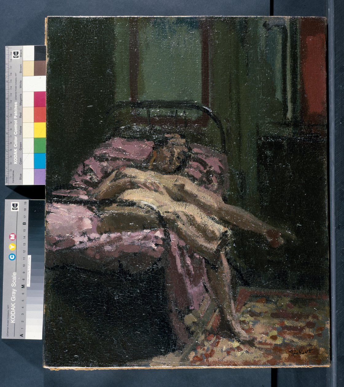 Naken på en säng av Walter Richard Sickert