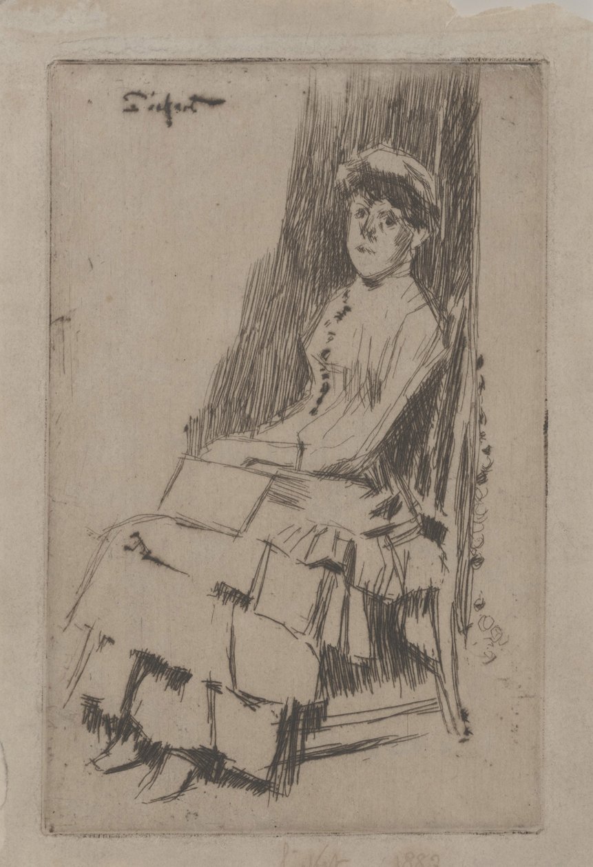 Porträtt av Agnes Oldfield, ca 1887 (etsning) av Walter Richard Sickert