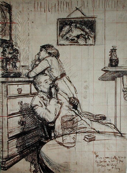 Förberedande studie för Ennui av Walter Richard Sickert