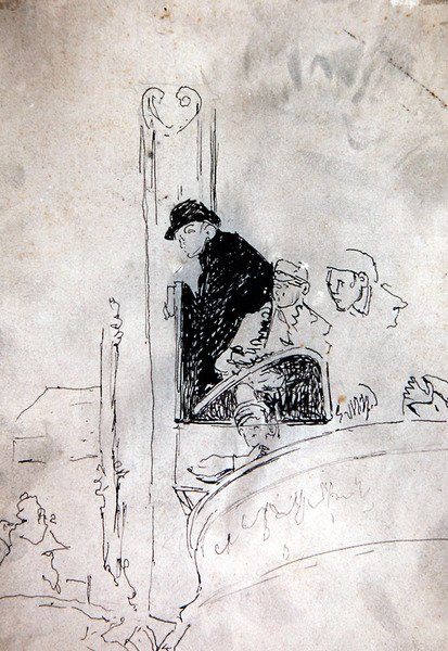 The Gallery of the Old Bedford, c.1895-1900 (penna och bläck på papper) av Walter Richard Sickert