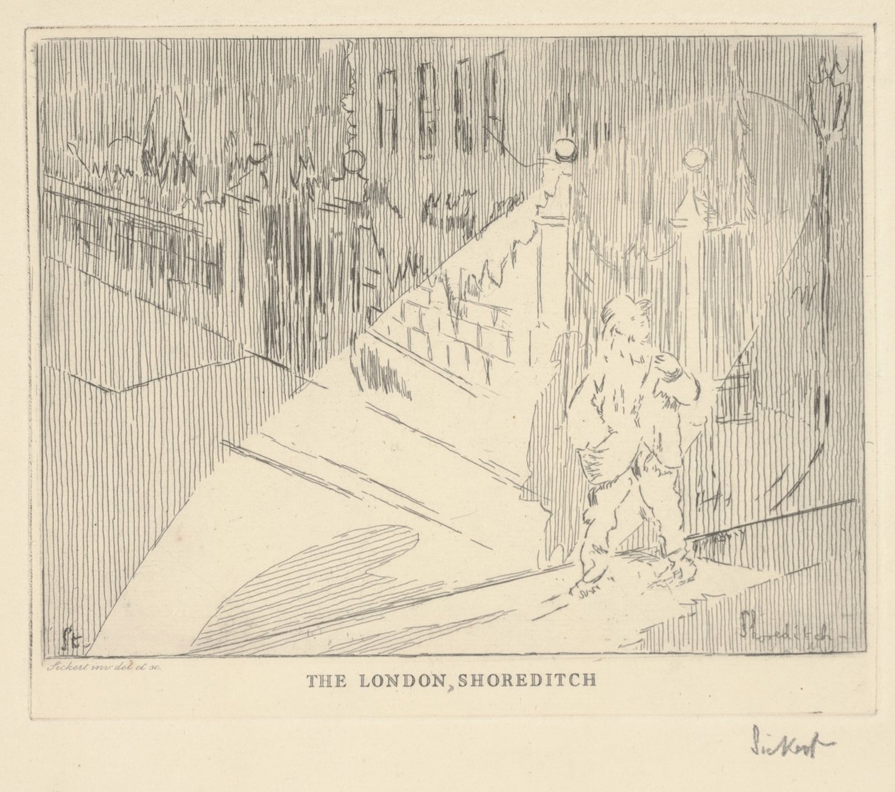 The London Shoreditch (etsning) av Walter Richard Sickert