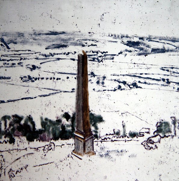 Obelisken i Arques, Eaulne Valley, Dieppe, ca 1913-14 (olja på duk) av Walter Richard Sickert
