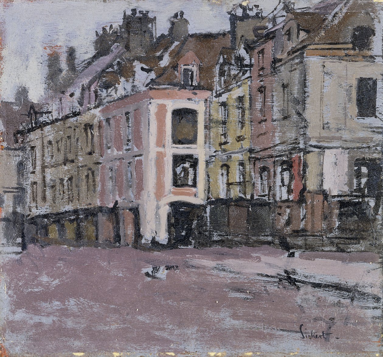 De gamla arkaderna, Dieppe; De gamla arkaderna, Dieppe, ca 1898-1900 av Walter Richard Sickert