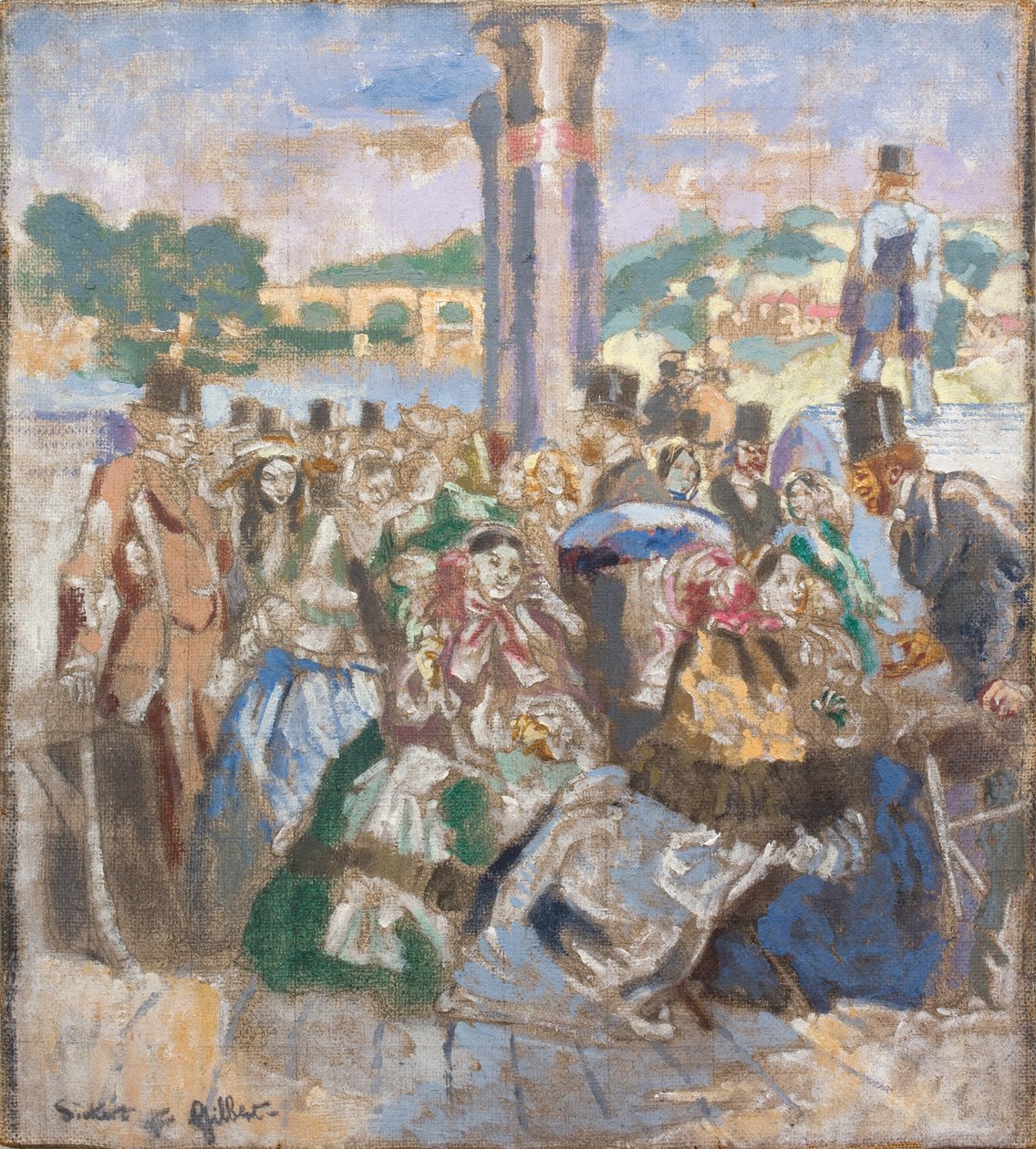 The River [Efter John Gilbert], ca 1930-31 (Olja på duk) av Walter Richard Sickert