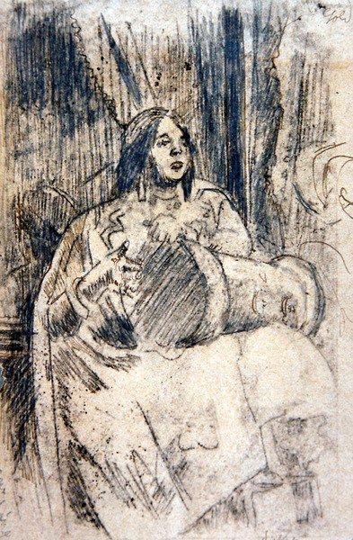 The Study (Trumslagaren), c.1900 (penna på papper) av Walter Richard Sickert