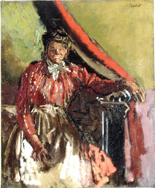 Kvinna som sitter på en säng av Walter Richard Sickert