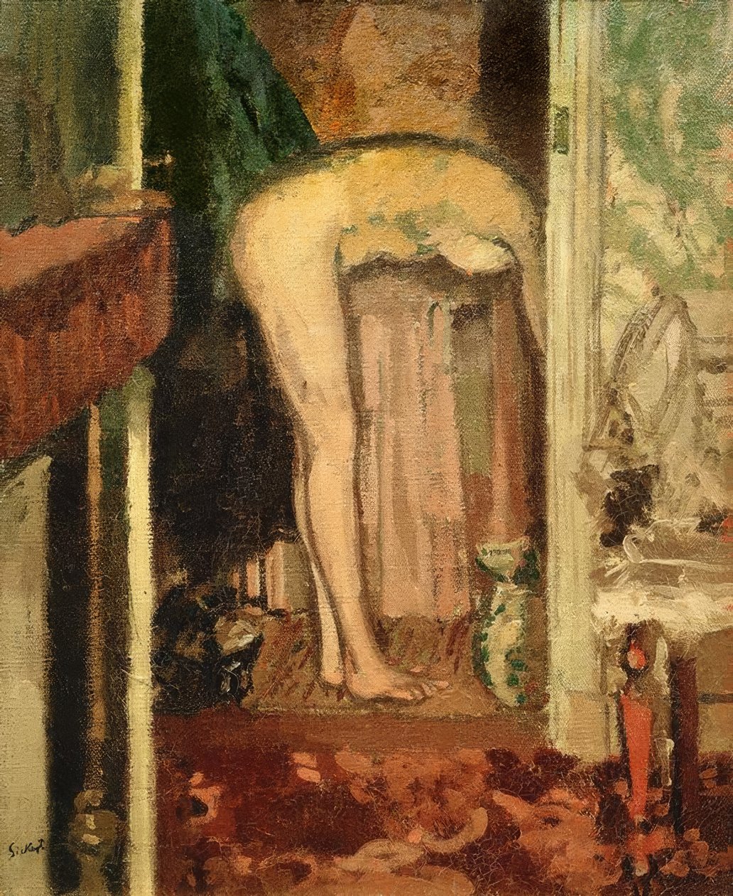 Kvinna som tvättar sitt hår av Walter Richard Sickert