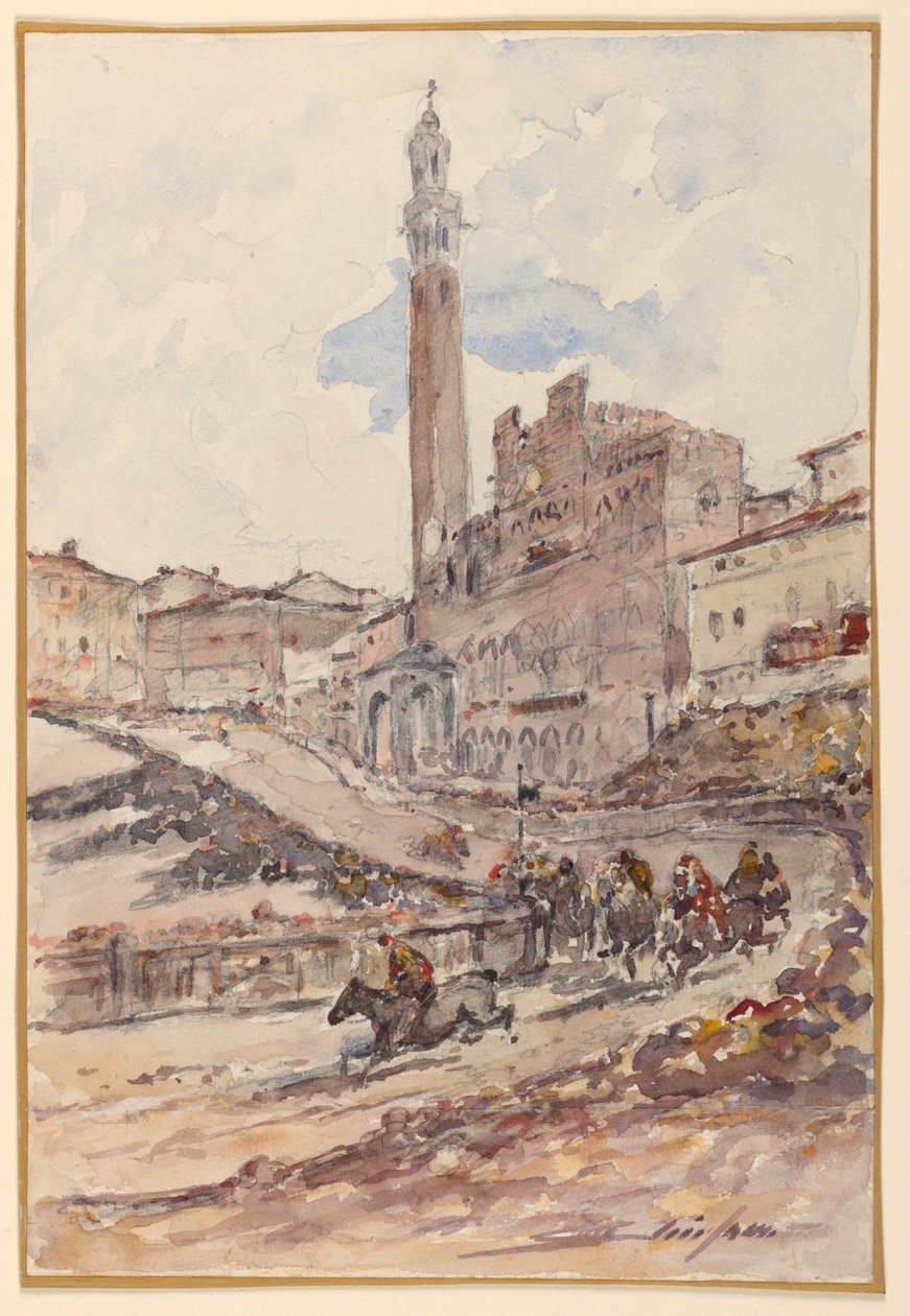 Hästkapplöpning, Siena, Italien av Walter Shirlaw