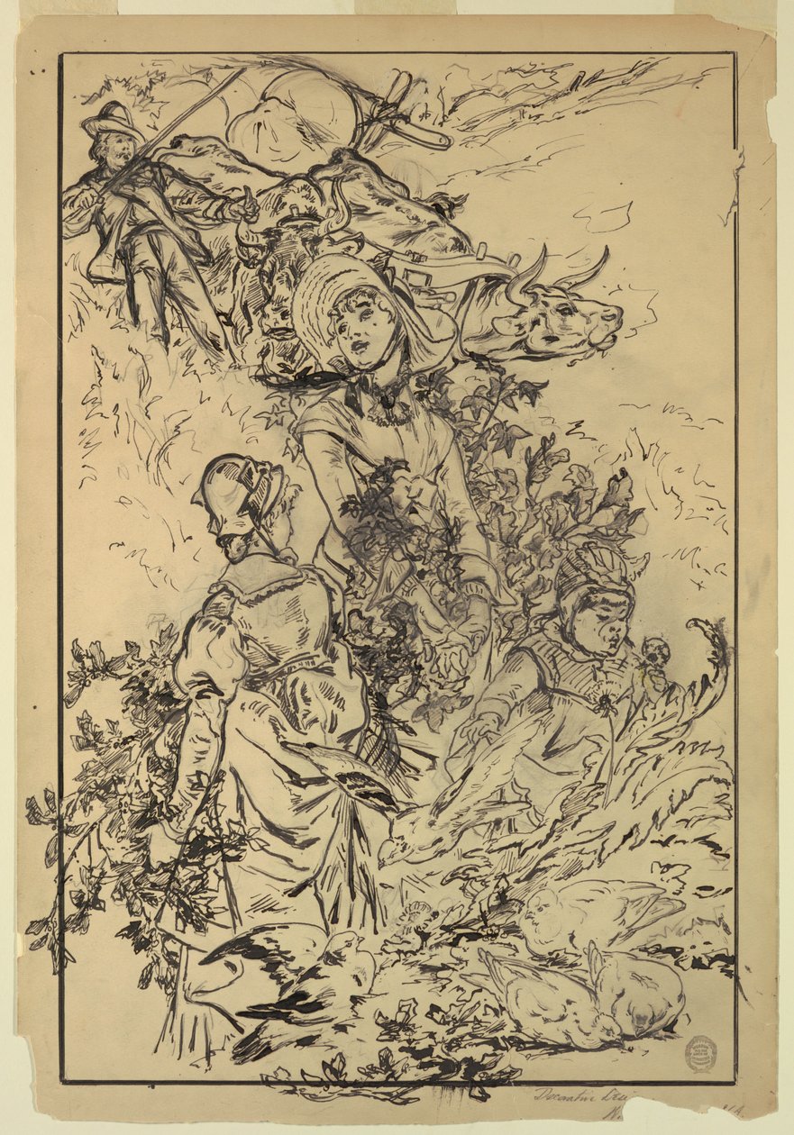 In the Mountains (dekorativ design) av Walter Shirlaw