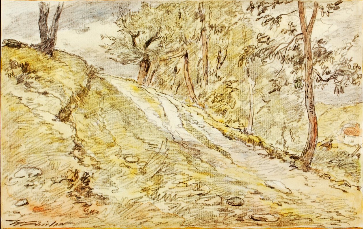Landskapsskiss av Walter Shirlaw