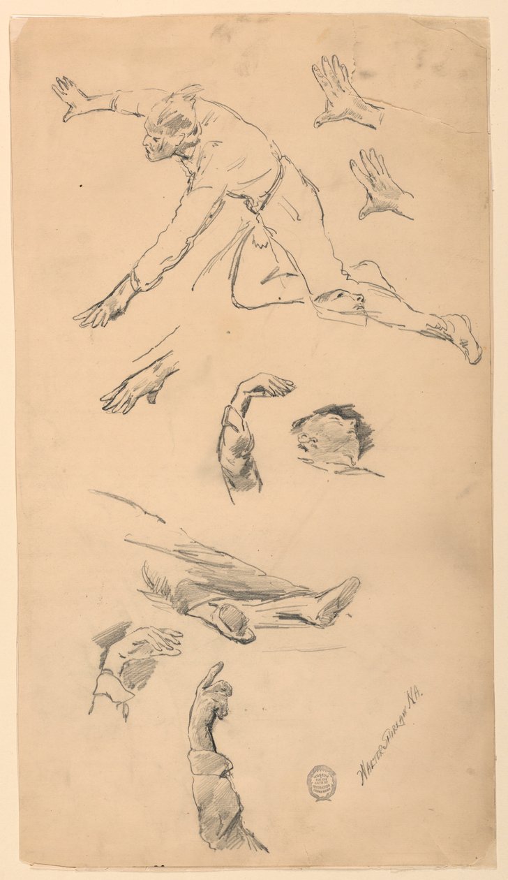 Studier av händer och figurer av Walter Shirlaw