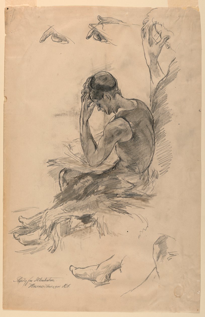 Studera för illustration av Walter Shirlaw