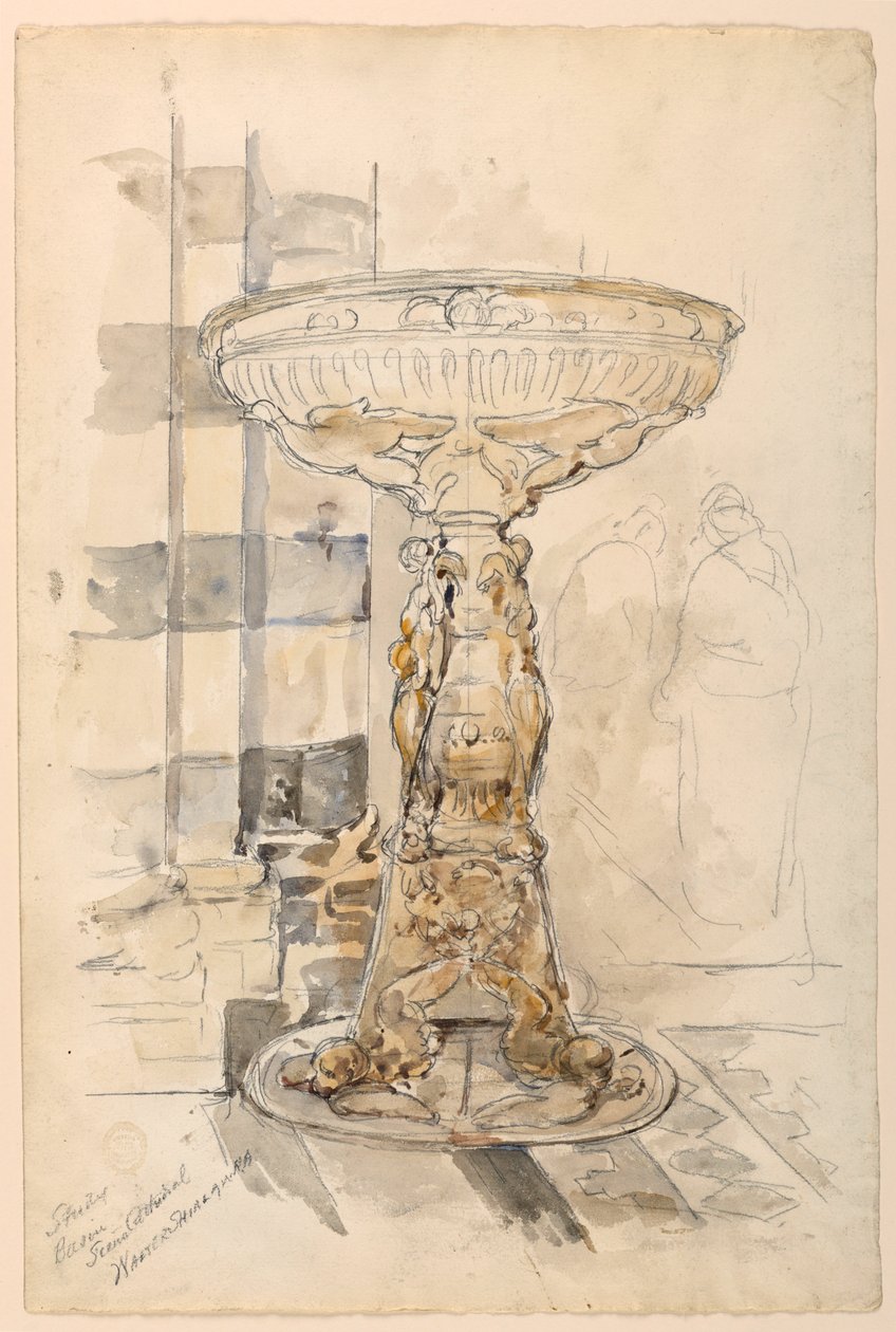 Studie av Basin, Sienas katedral av Walter Shirlaw