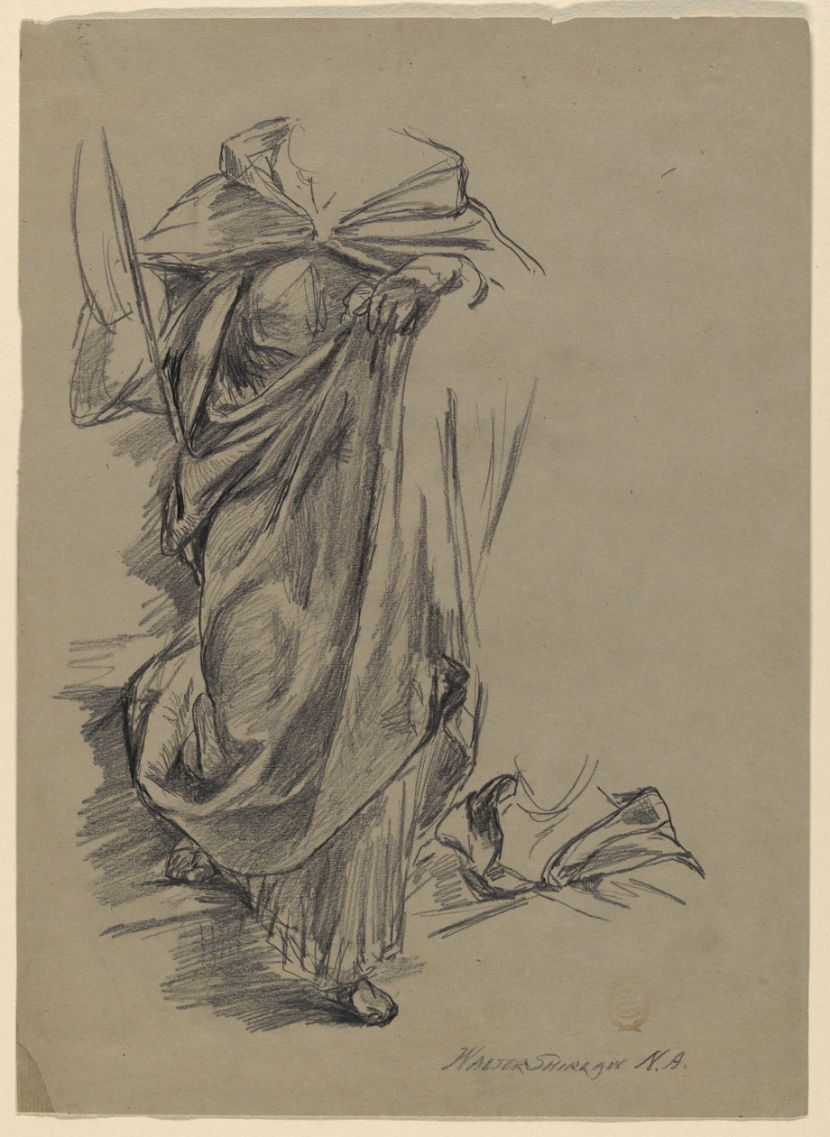 Studie av draperi av Walter Shirlaw