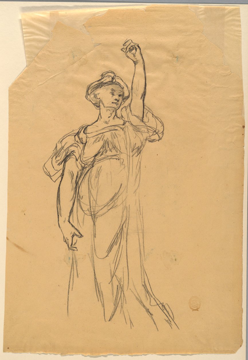 Studie av figur med upphöjd arm av Walter Shirlaw