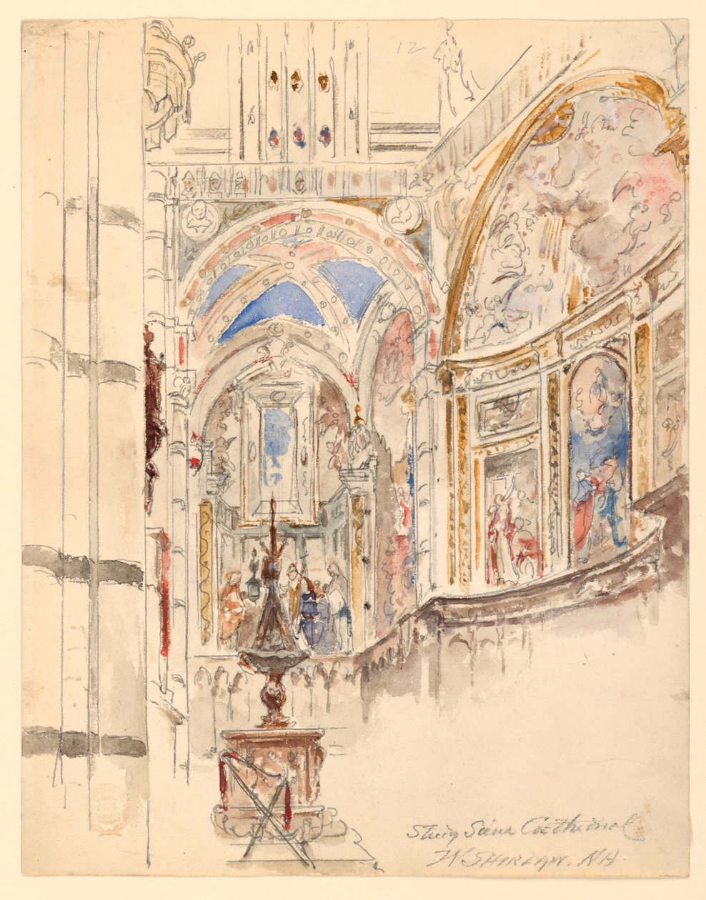 Studie av Sienas katedral av Walter Shirlaw