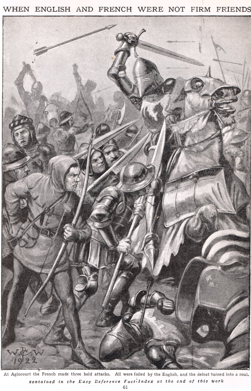 När fransmännen och engelsmännen slogs vid Agincourt, illustration 