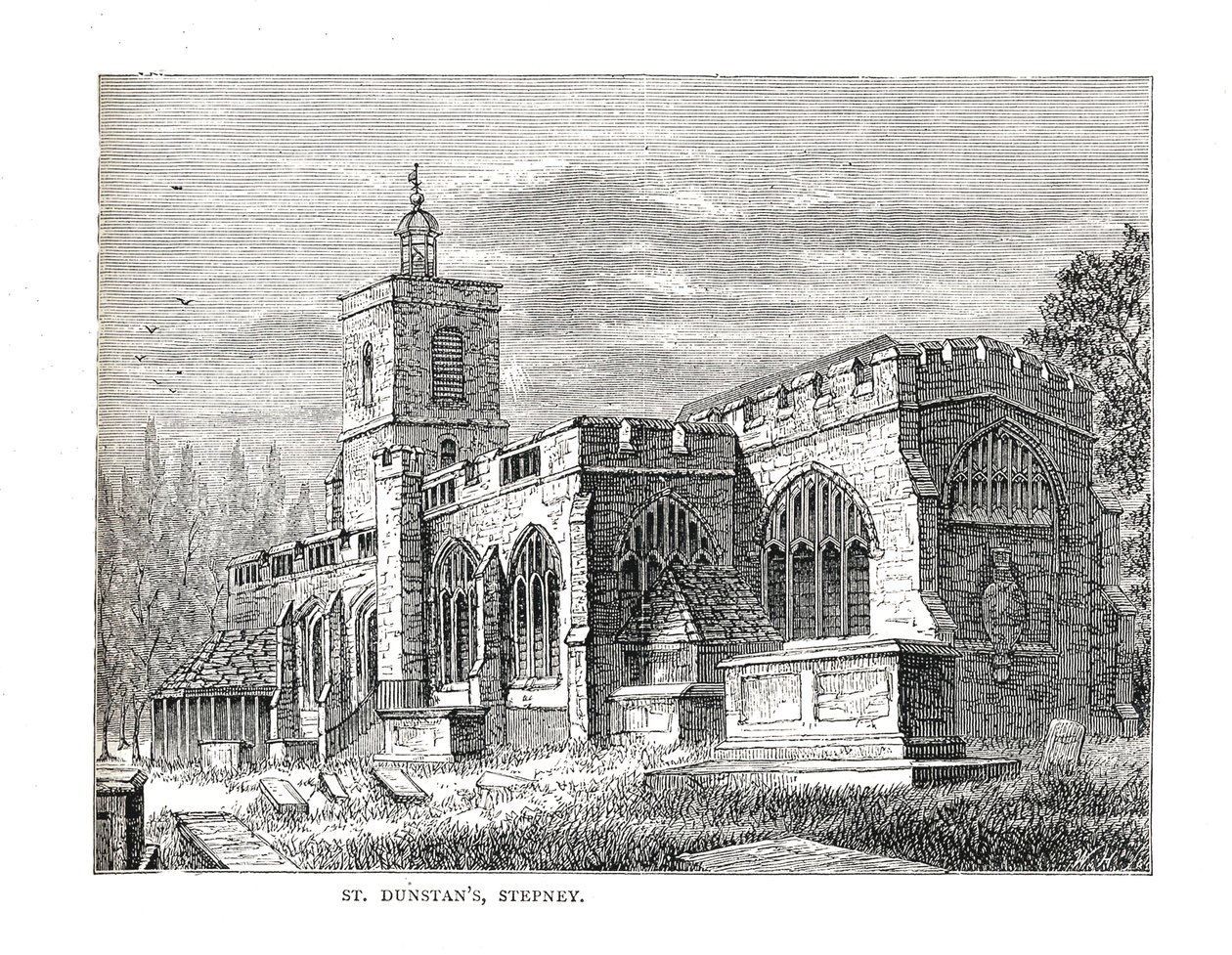 St.Dunstans Stepney. Från en vy tagen 1803 av Walter Thornbury