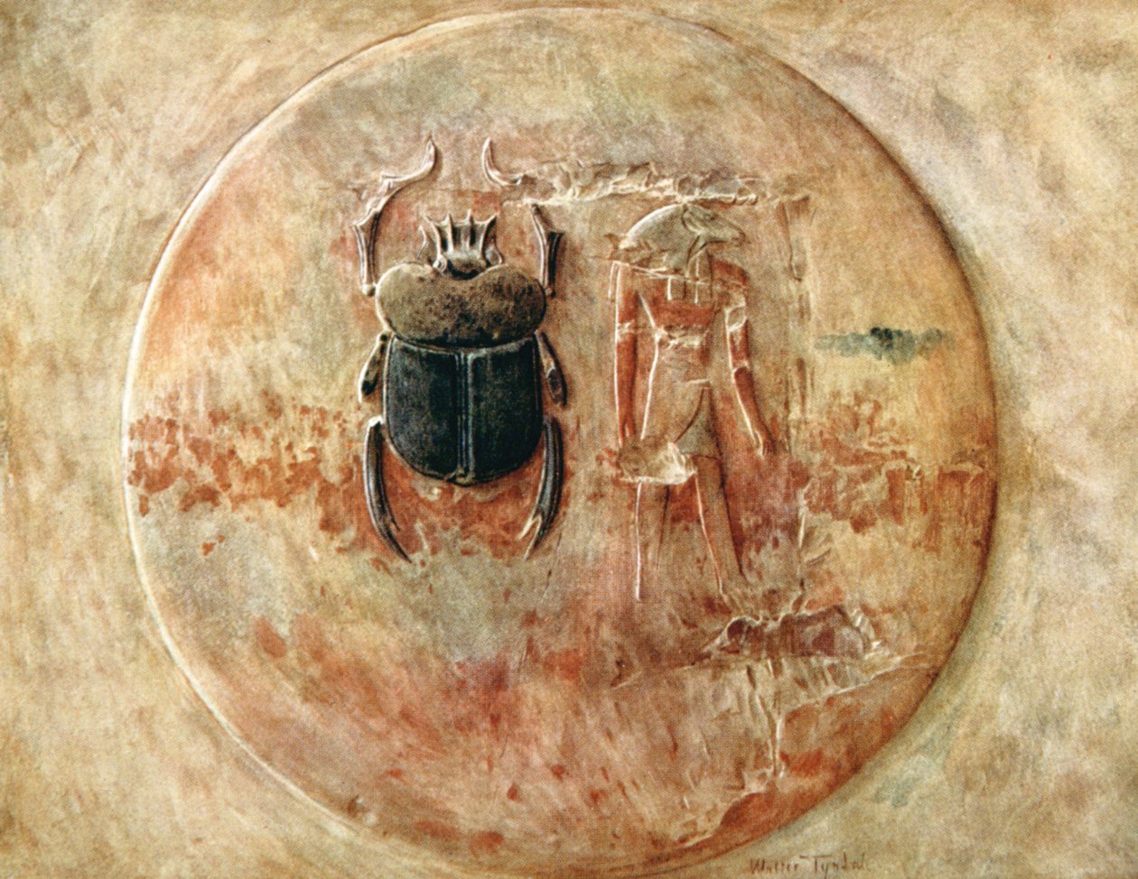 Scarab and Ra, Setis grav, Egypten, 1910 av Walter Tyndale