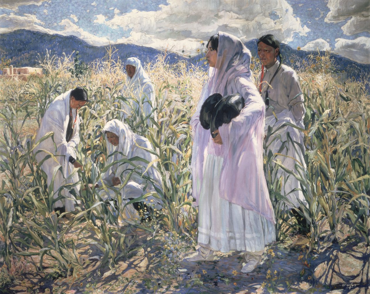 Indisk majs, Taos (olja på duk) av Walter Ufer