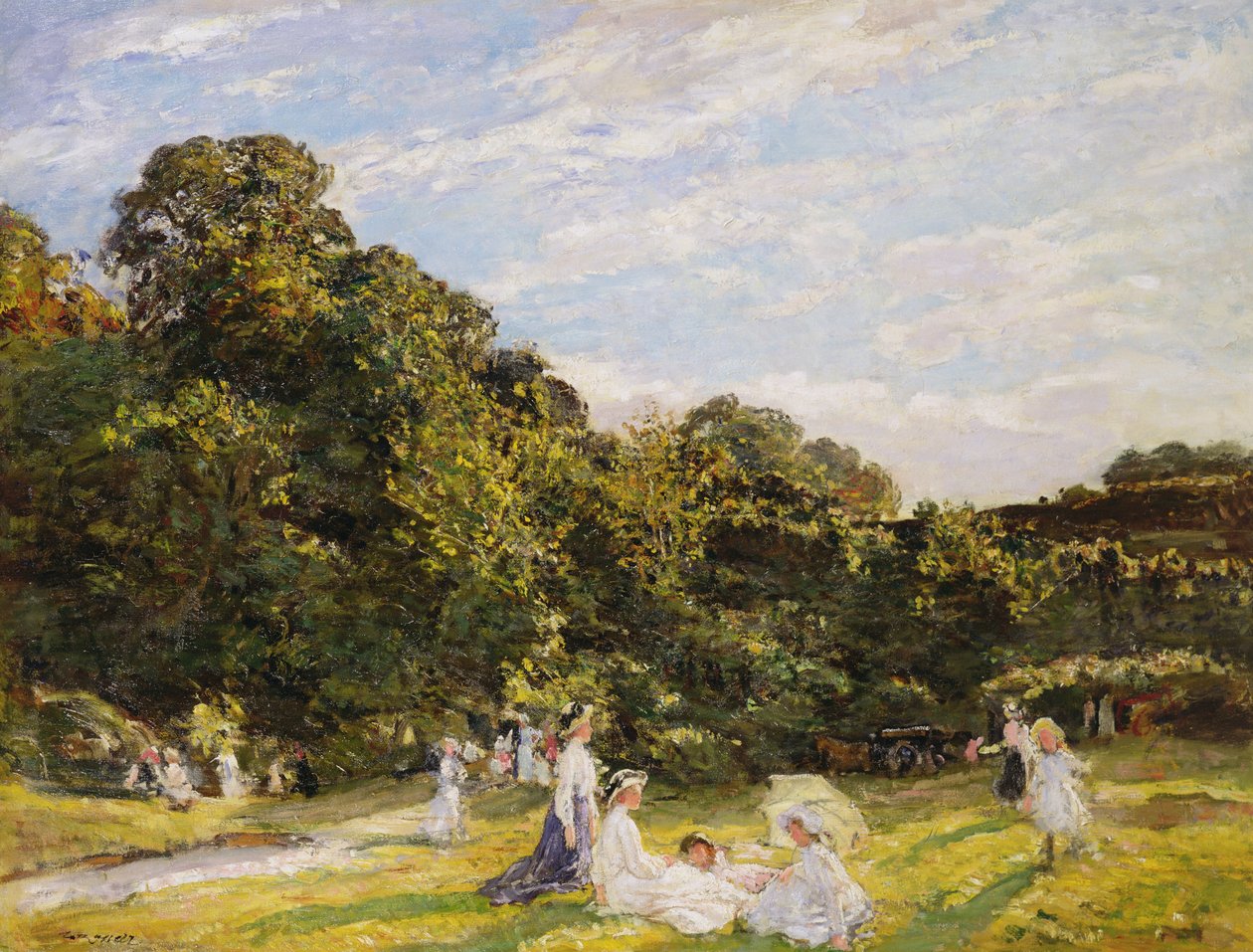 Picknick på Hampstead Heath (olja på duk) av Walter Westley Russell