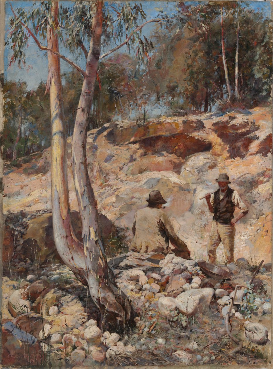 Fossickers - av Walter Herbert Withers (1854-1914) - 1893 - Olja på duk - 67,7x49 - National Gallery of Australia, Canberra av Walter Withers