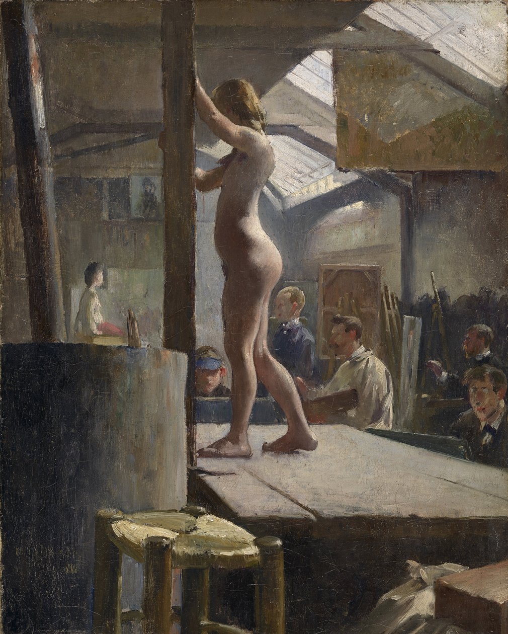Livsklass, Academie Julian - Walter Herbert Withers (1854-1914). Olja på duk av Walter Withers