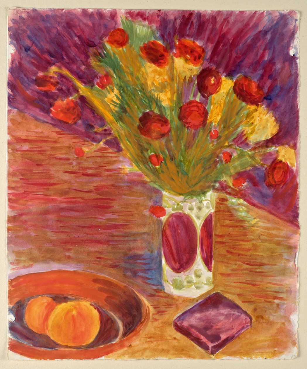 Blomstervas och fruktskål av Walther Gamerith